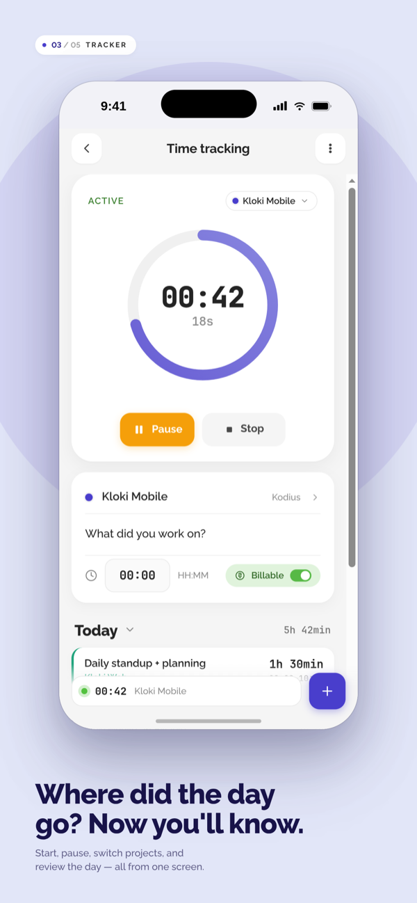 Kloki GO time tracking
