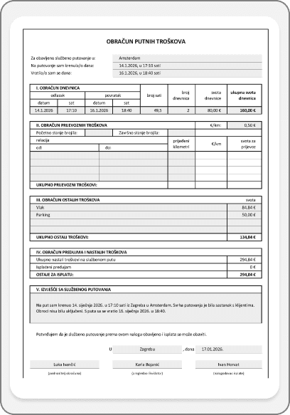 Putni nalozi u Klokiju