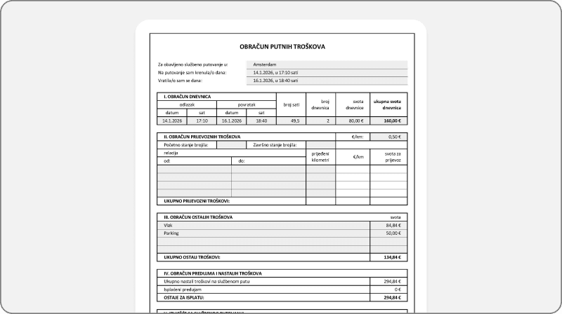 Putni nalozi u Klokiju